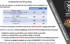Dépôt des skis pour entretien